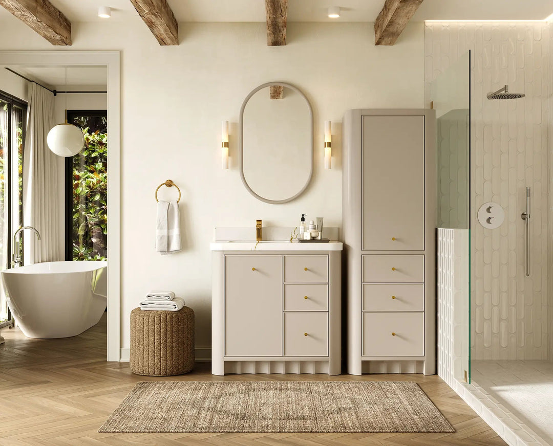Orlando 36 in. W x 22 in. D Left Offset Sink Bathroom Vanity | 
              
                 Fine Grain Linen Beige
                
                  
             - ORL_FNG_CA_GL_36L - photo №5