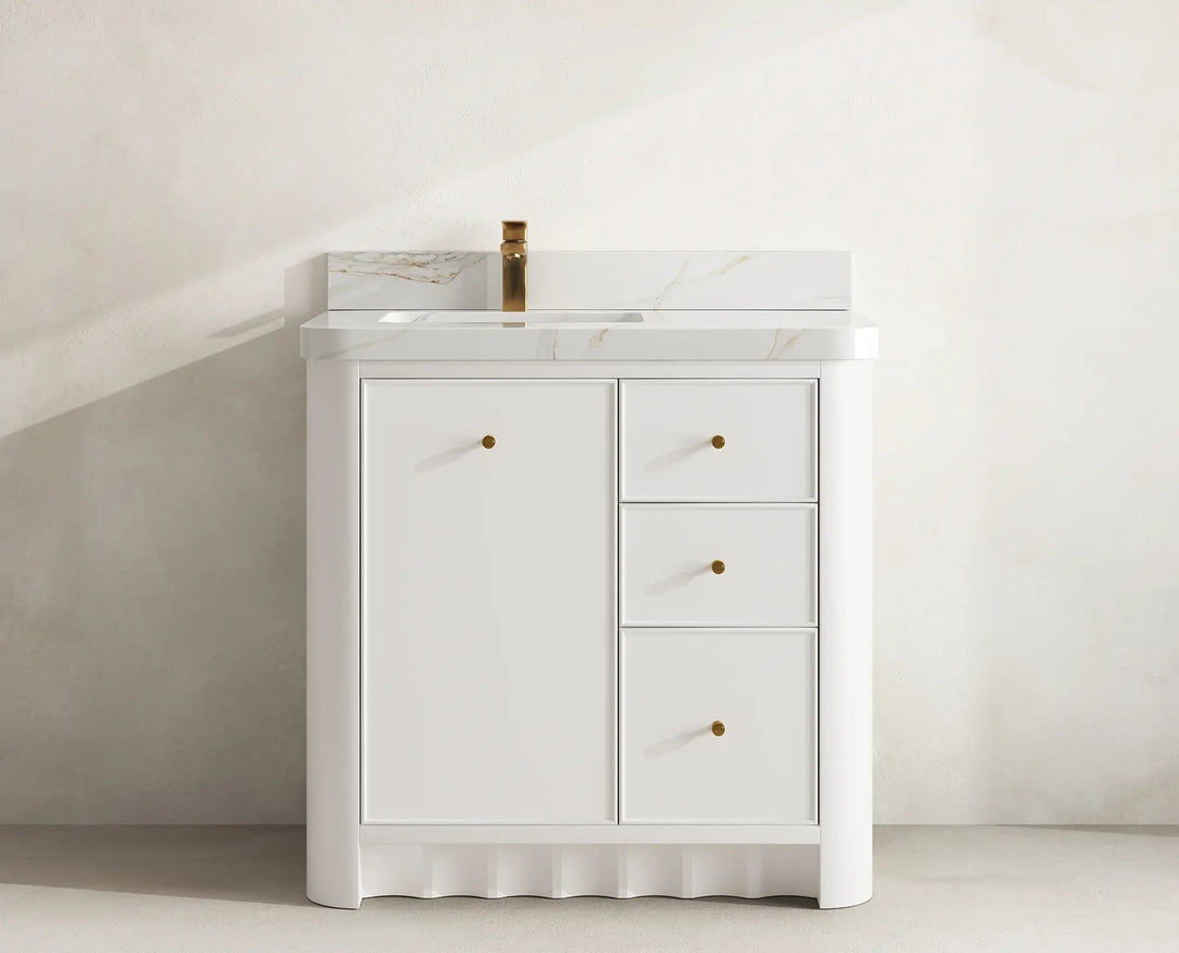 Orlando 36 in. W x 22 in. D Left Offset Sink Bathroom Vanity | 
              
                White
                
                  
             - ORL_WH_CA_GL_36L - photo №20