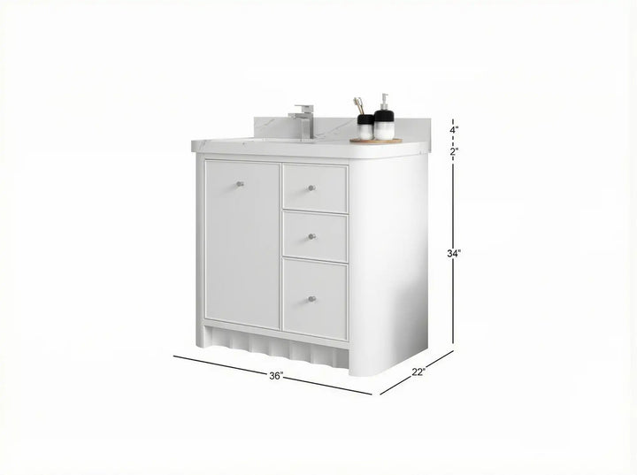 Orlando 36 in. W x 22 in. D Left Offset Sink Bathroom Vanity - photo 6