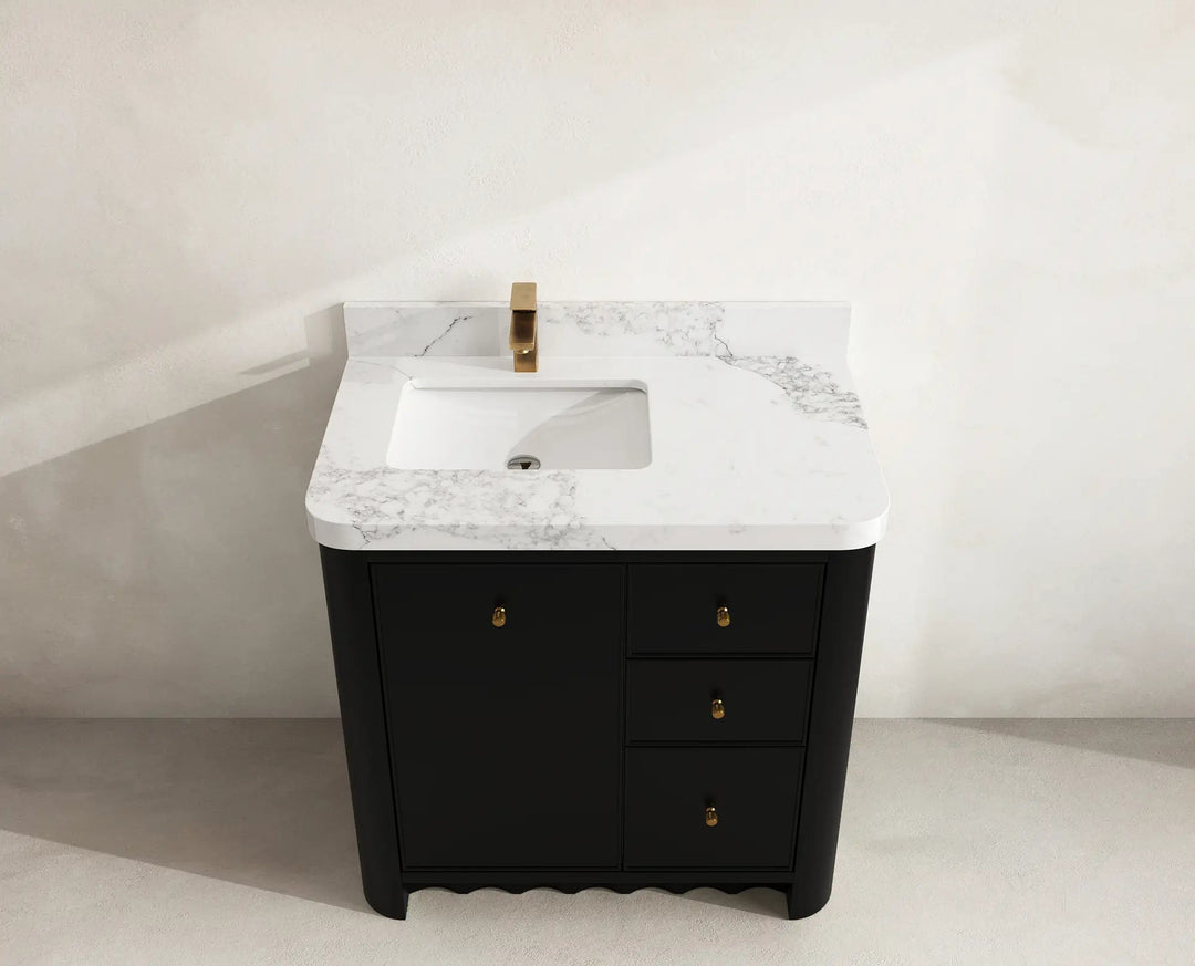 Orlando 36 in. W x 22 in. D Left Offset Sink Bathroom Vanity | 
              
                Black
                
                  
             - ORL_BLK_CA_GL_36L - photo №13