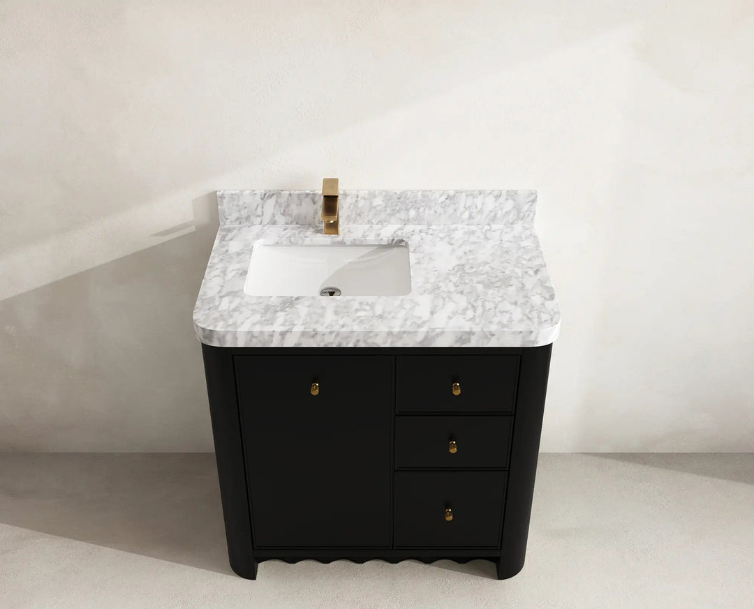 Orlando 36 in. W x 22 in. D Left Offset Sink Bathroom Vanity | 
              
                Black
                
                  
             - ORL_BLK_CA_GL_36L - photo №25