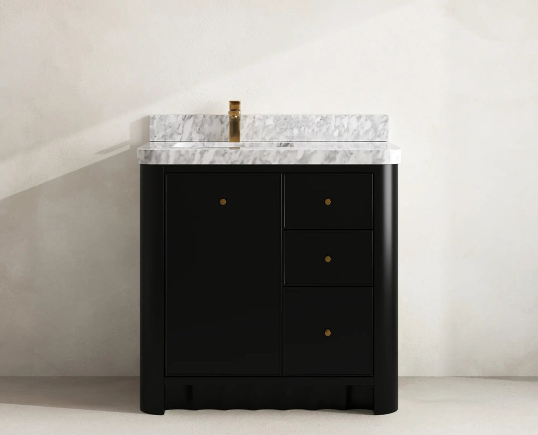 Orlando 36 in. W x 22 in. D Left Offset Sink Bathroom Vanity | 
              
                Black
                
                  
             - ORL_BLK_CA_GL_36L - photo №26
