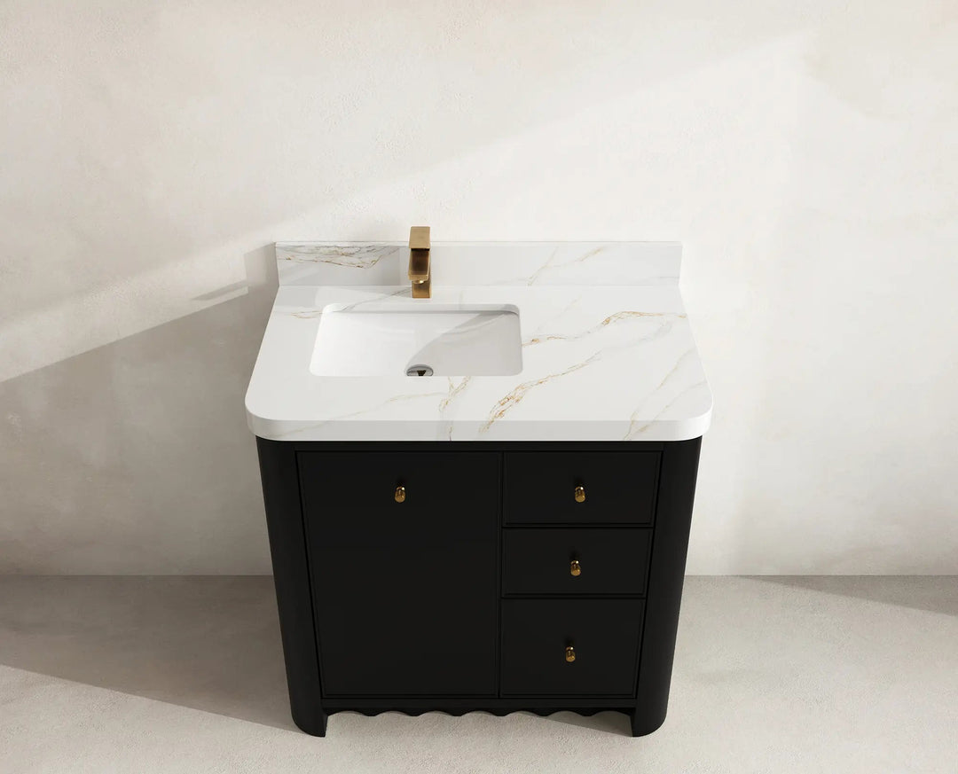 Orlando 36 in. W x 22 in. D Left Offset Sink Bathroom Vanity | 
              
                Black
                
                  
             - ORL_BLK_CA_GL_36L - photo №15