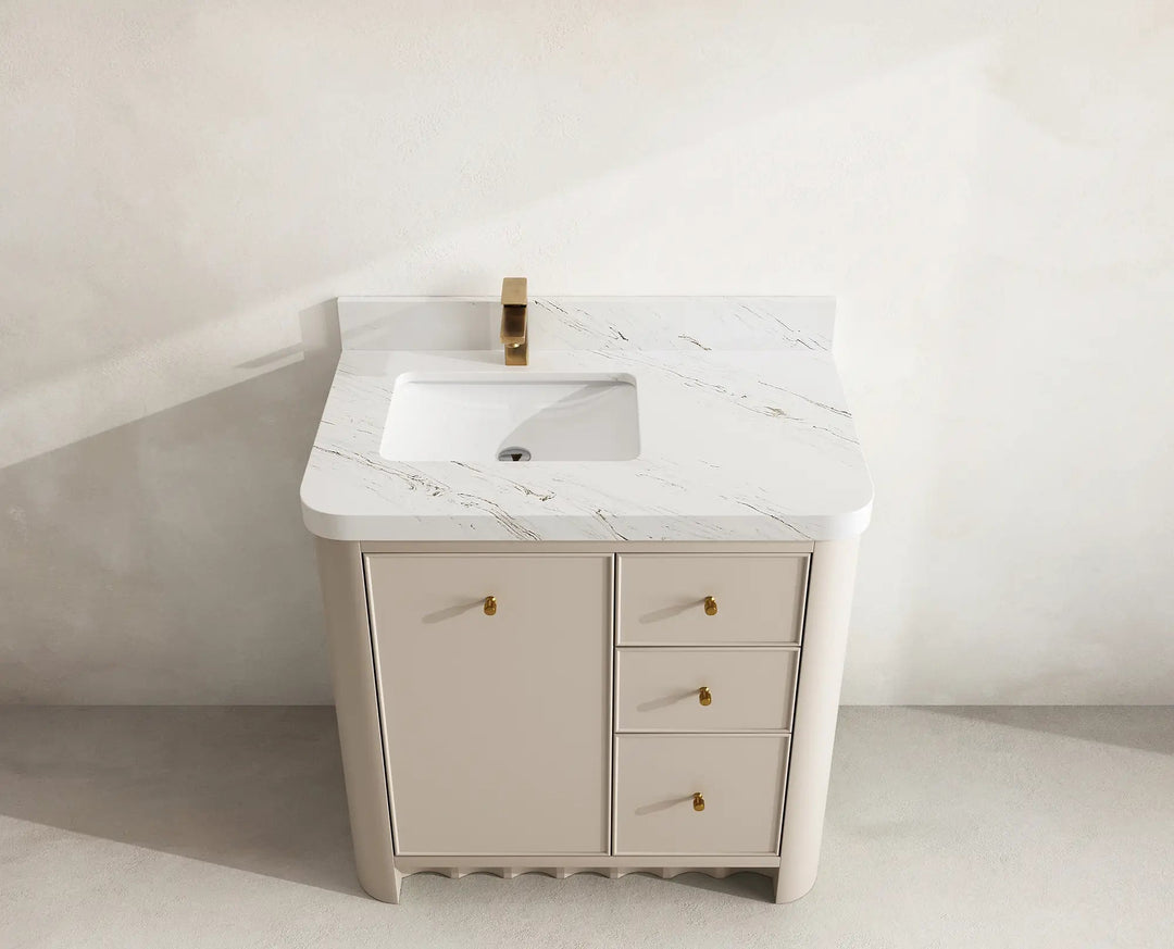 Orlando 36 in. W x 22 in. D Left Offset Sink Bathroom Vanity | 
              
                 Fine Grain Linen Beige
                
                  
             - ORL_FNG_CA_GL_36L - photo №20