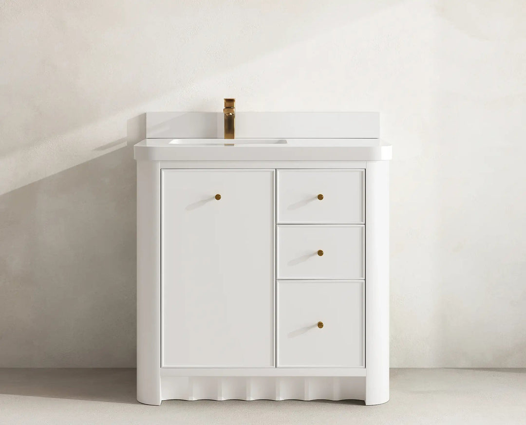 Orlando 36 in. W x 22 in. D Left Offset Sink Bathroom Vanity | 
              
                White
                
                  
             - ORL_WH_CA_GL_36L - photo №26
