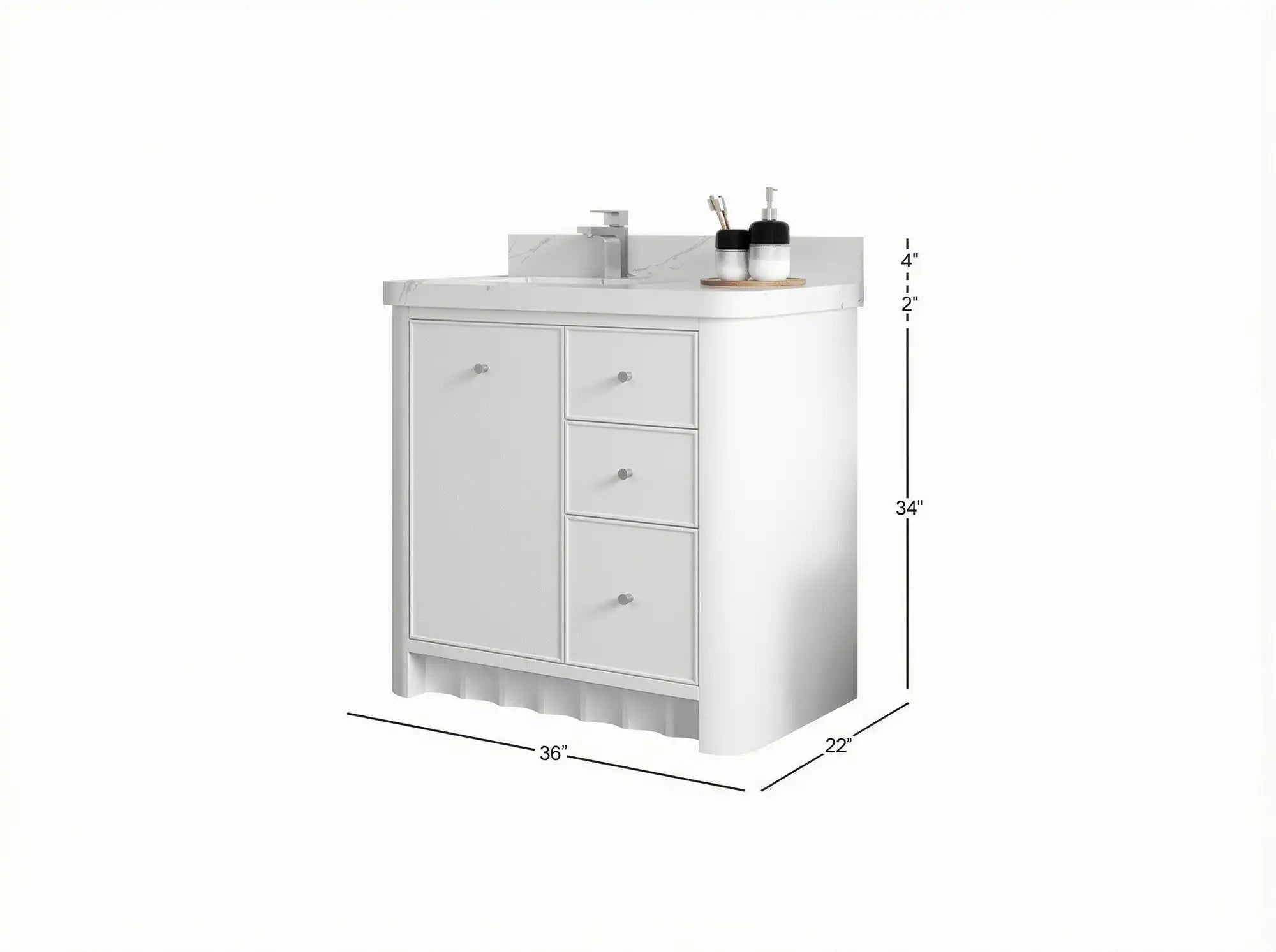Orlando 36 in. W x 22 in. D Left Offset Sink Bathroom Vanity - Willow Bath and Vanity