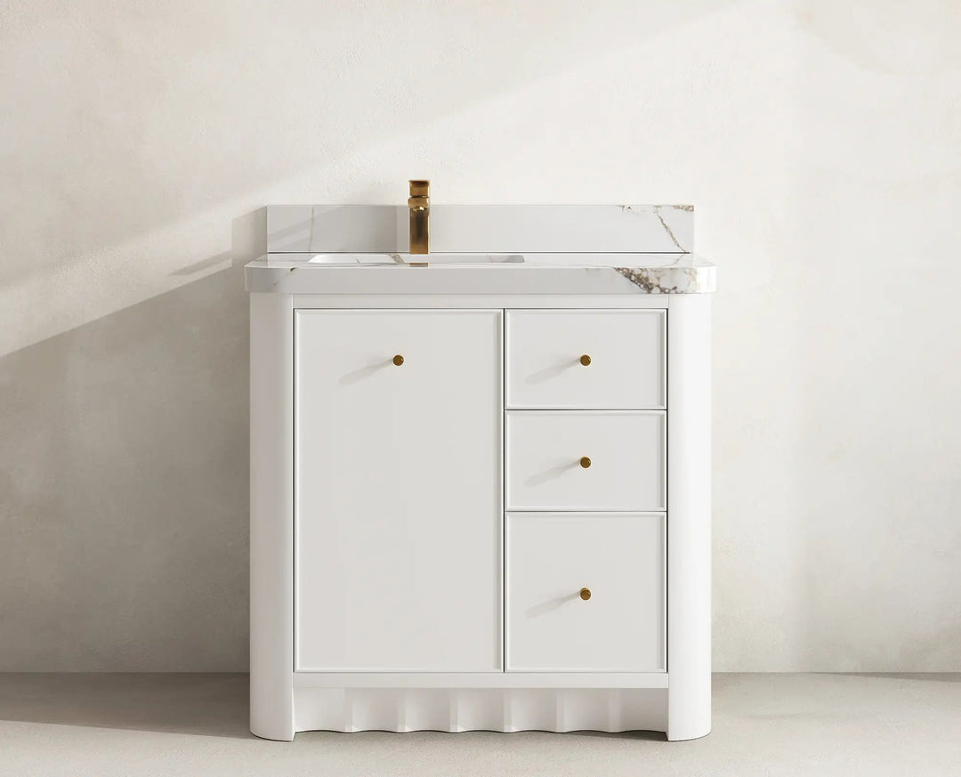 Orlando 36 in. W x 22 in. D Left Offset Sink Bathroom Vanity | 
              
                White
                
                  
             - ORL_WH_CA_GL_36L - photo №12