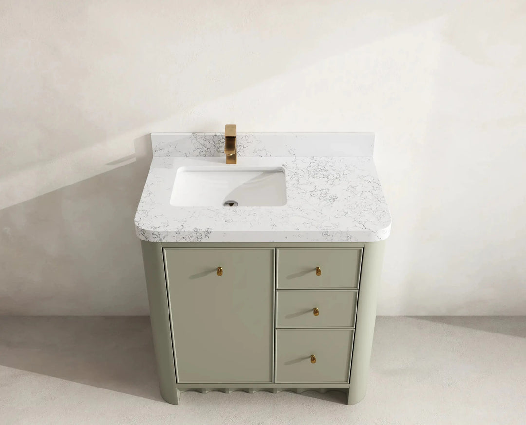 Orlando 36 in. W x 22 in. D Left Offset Sink Bathroom Vanity | 
              
                Evergreen
                
                  
             - ORL_EGN_CA_GL_36L - photo №22