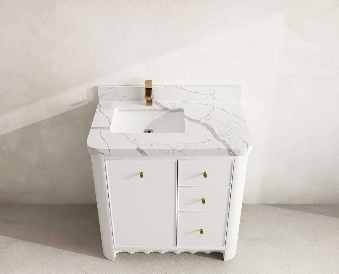 Orlando 36 in. W x 22 in. D Left Offset Sink Bathroom Vanity | 
              
                White
                
                  
             - ORL_WH_CA_GL_36L - photo №13