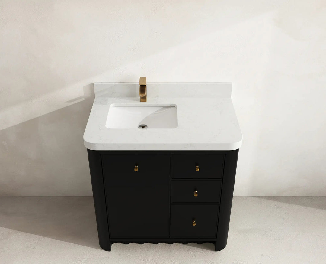Orlando 36 in. W x 22 in. D Left Offset Sink Bathroom Vanity | 
              
                Black
                
                  
             - ORL_BLK_CA_GL_36L - photo №9