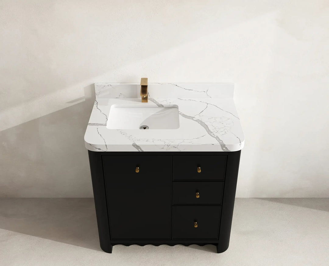Orlando 36 in. W x 22 in. D Left Offset Sink Bathroom Vanity | 
              
                Black
                
                  
             - ORL_BLK_CA_GL_36L - photo №11