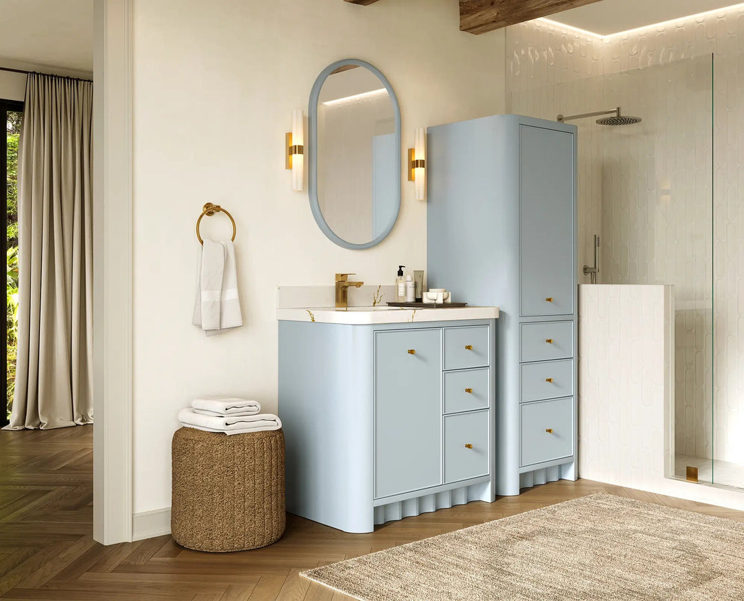 Orlando 36 in. W x 22 in. D Left Offset Sink Bathroom Vanity | 
              
                Blue Heather
                
                  
             - ORL_BLU_CA_GL_36L - photo №2