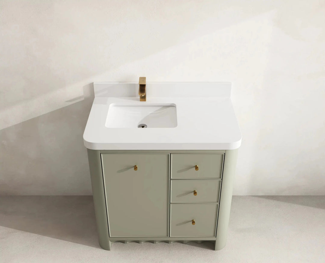 Orlando 36 in. W x 22 in. D Left Offset Sink Bathroom Vanity | 
              
                Evergreen
                
                  
             - ORL_EGN_CA_GL_36L - photo №26