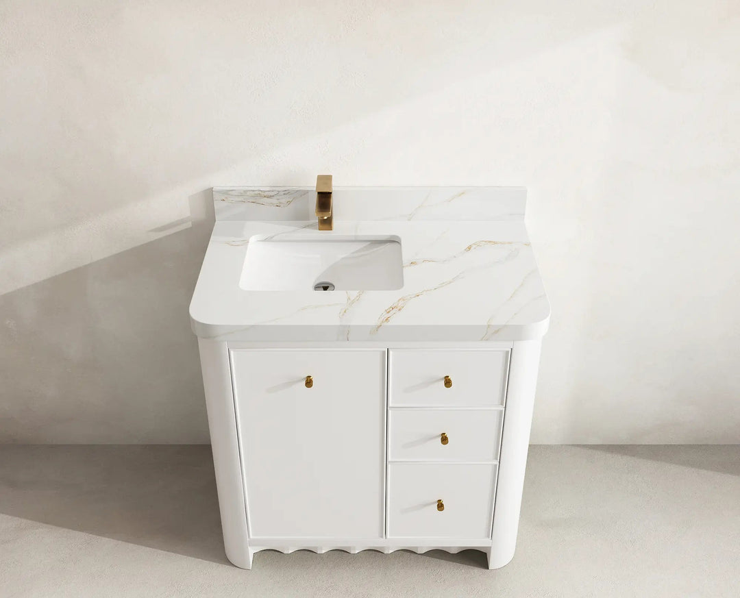 Orlando 36 in. W x 22 in. D Left Offset Sink Bathroom Vanity | 
              
                White
                
                  
             - ORL_WH_CA_GL_36L - photo №19