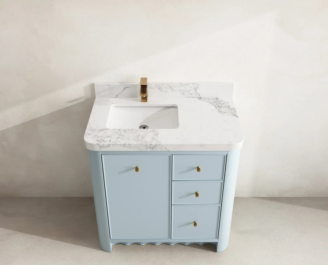 Orlando 36 in. W x 22 in. D Left Offset Sink Bathroom Vanity | 
              
                Blue Heather
                
                  
             - ORL_BLU_CA_GL_36L - photo №13
