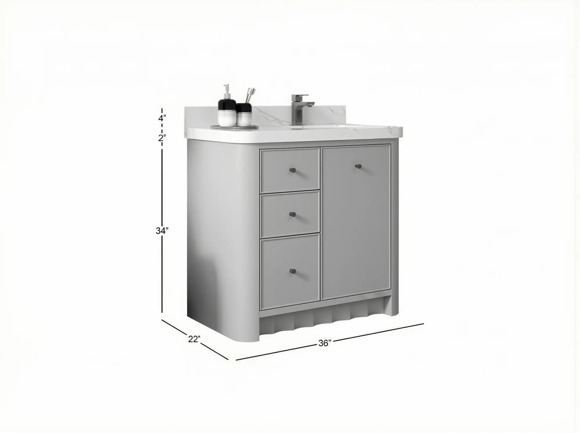 Orlando 36 in. W x 22 in. D Right Offset Sink Bathroom Vanity - Willow Bath and Vanity