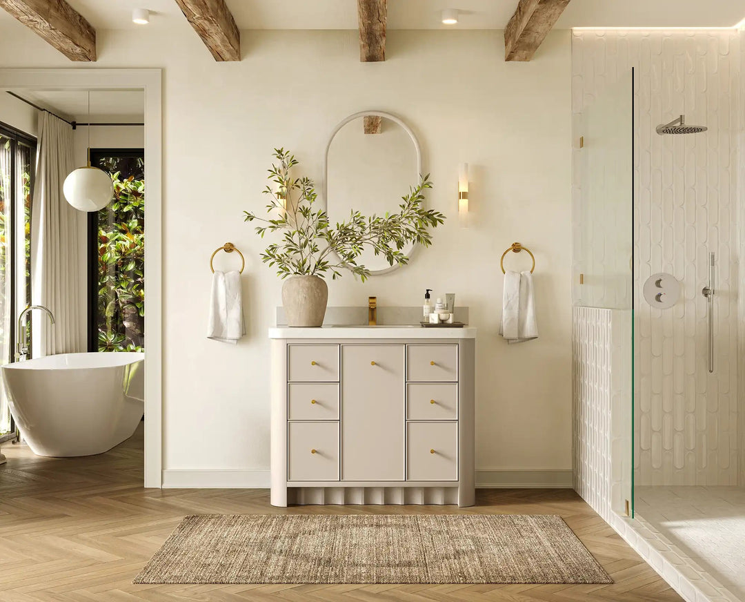 Orlando 42 in. W x 22 in. D Single Sink Bathroom Vanity | 
              
                 Fine Grain Linen Beige
                
                  
             - ORL_FNG_CA_LZ_42 - photo №5