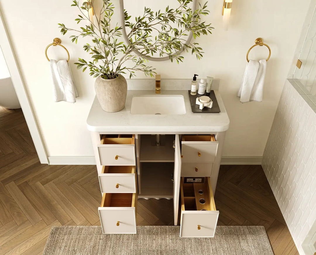 Orlando 42 in. W x 22 in. D Single Sink Bathroom Vanity | 
              
                 Fine Grain Linen Beige
                
                  
             - ORL_FNG_CA_LZ_42 - photo №4