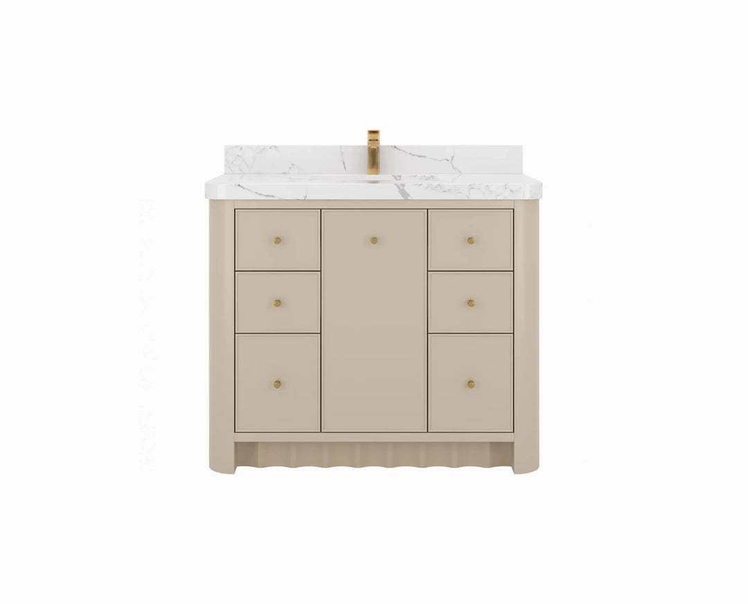 Orlando 42 in. W x 22 in. D Single Sink Bathroom Vanity | 
              
                 Fine Grain Linen Beige
                
                  
             - ORL_FNG_CA_LZ_42 - photo №1