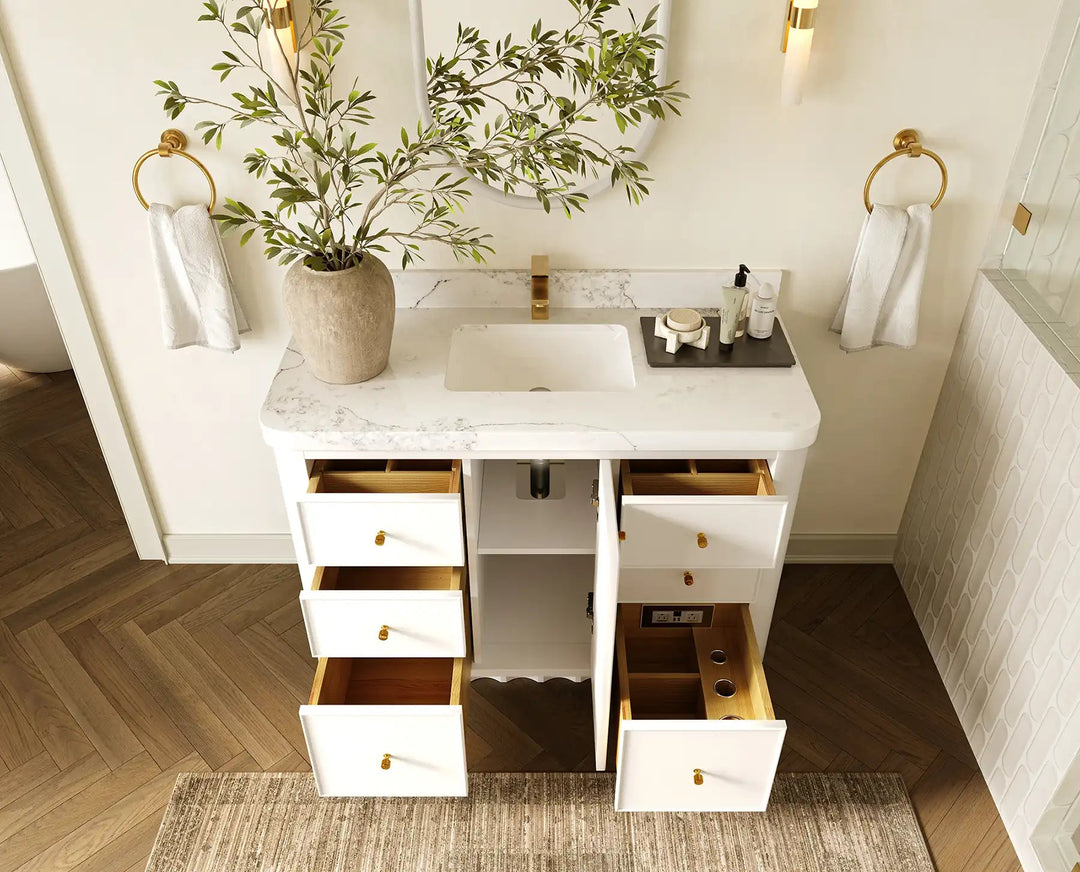 Orlando 48 in. W x 22 in. D Single Sink Bathroom Vanity | 
              
                White
                
                  
             - ORL_WH_CA_LZ_48S - photo №4