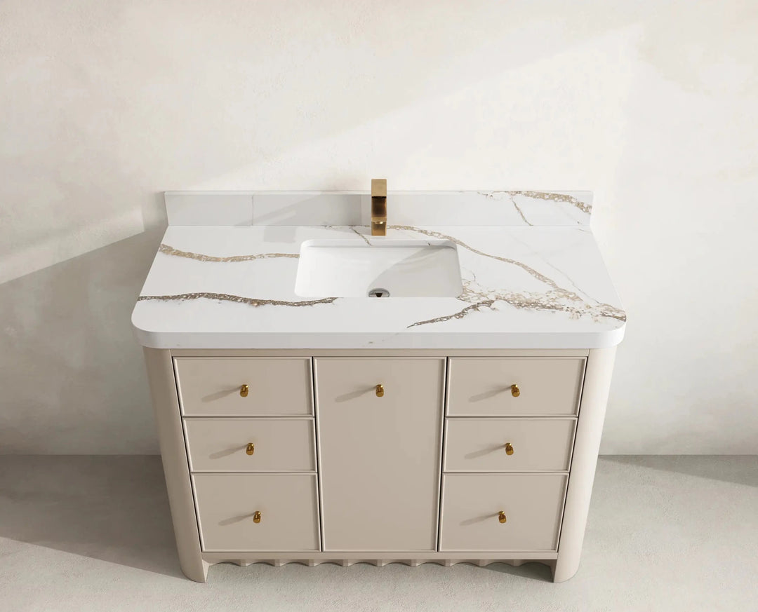 Orlando 48 in. W x 22 in. D Single Sink Bathroom Vanity | 
              
                 Fine Grain Linen Beige
                
                  
             - ORL_FNG_CA_LZ_48S - photo №10