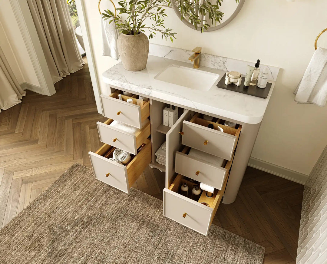 Orlando 48 in. W x 22 in. D Single Sink Bathroom Vanity | 
              
                 Fine Grain Linen Beige
                
                  
             - ORL_FNG_CA_LZ_48S - photo №3