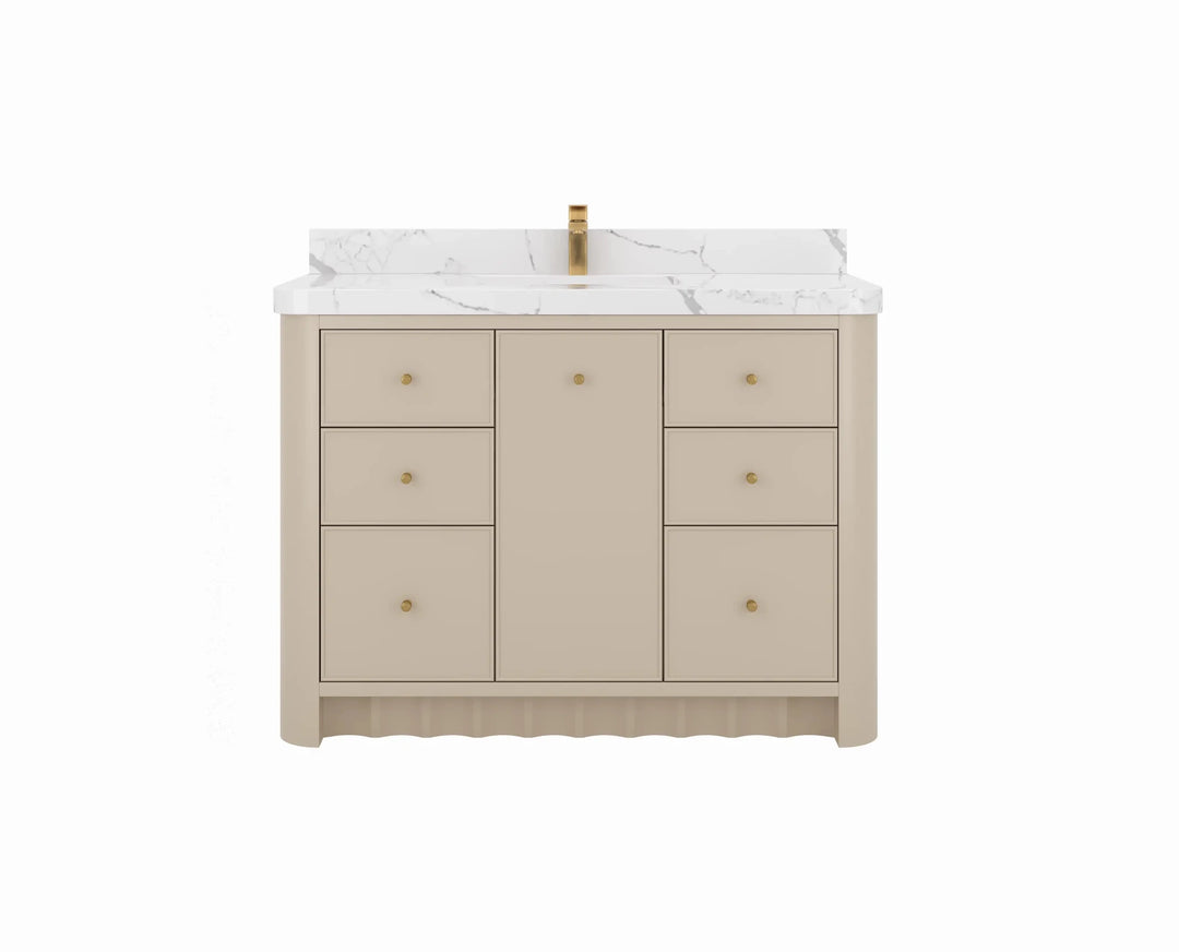 Orlando 48 in. W x 22 in. D Single Sink Bathroom Vanity | 
              
                 Fine Grain Linen Beige
                
                  
             - ORL_FNG_CA_LZ_48S - photo №1