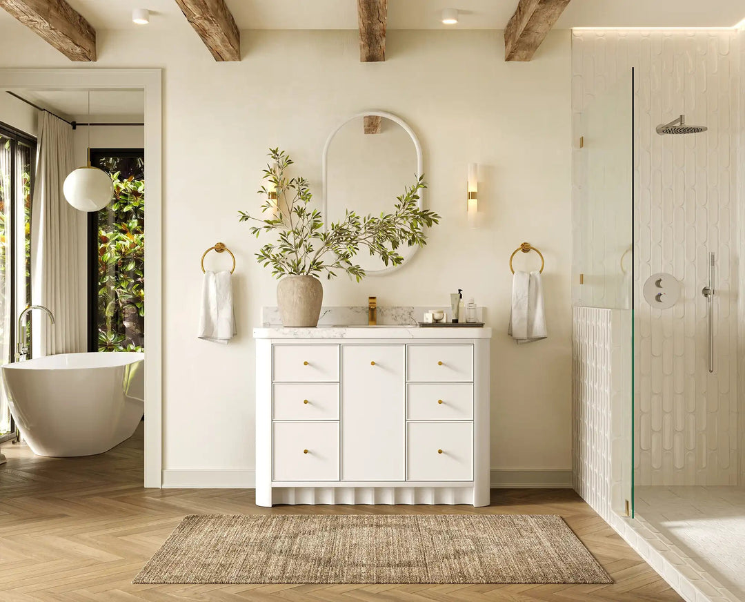 Orlando 48 in. W x 22 in. D Single Sink Bathroom Vanity | 
              
                White
                
                  
             - ORL_WH_CA_LZ_48S - photo №5