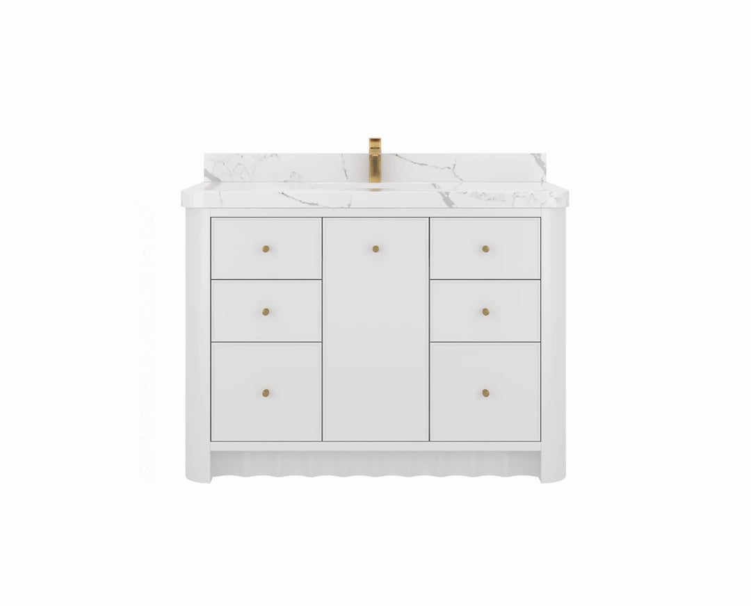 Orlando 48 in. W x 22 in. D Single Sink Bathroom Vanity | 
              
                White
                
                  
             - ORL_WH_CA_LZ_48S - photo №1
