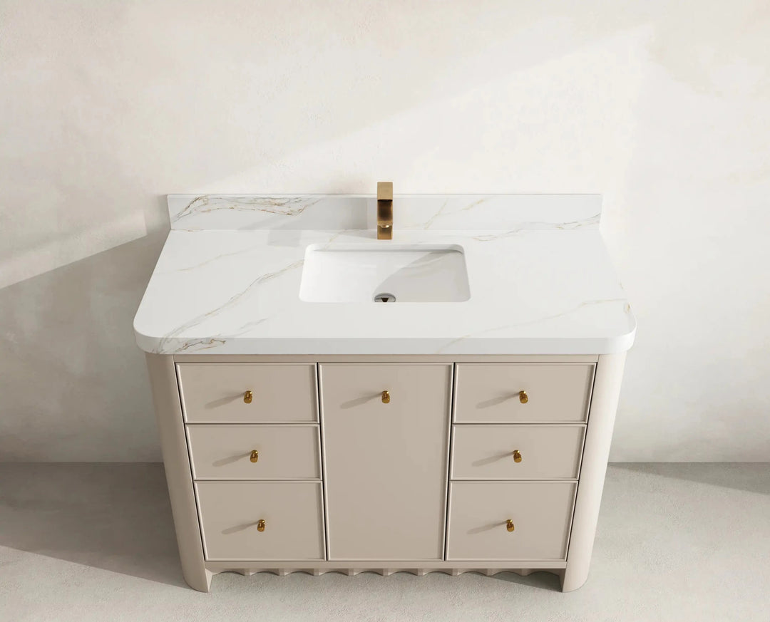Orlando 48 in. W x 22 in. D Single Sink Bathroom Vanity | 
              
                 Fine Grain Linen Beige
                
                  
             - ORL_FNG_CA_LZ_48S - photo №13