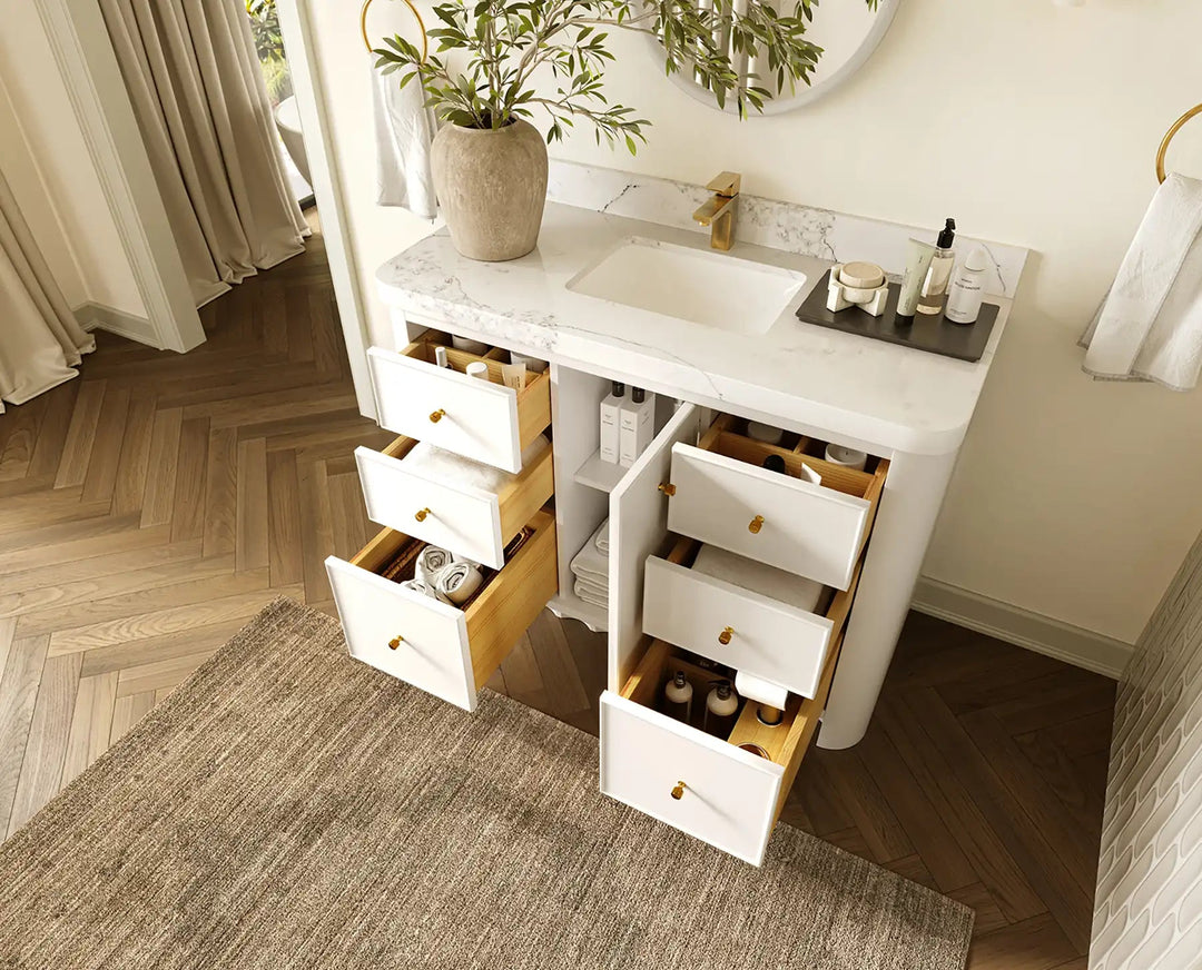 Orlando 48 in. W x 22 in. D Single Sink Bathroom Vanity | 
              
                White
                
                  
             - ORL_WH_CA_LZ_48S - photo №3