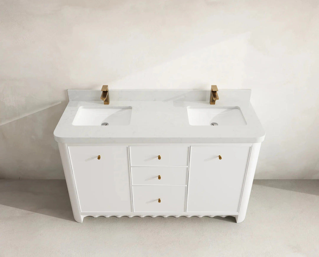 Orlando 60 in. W x 22 in. D Double Sink Bathroom Vanity | 
              
                White
                
                  
             - ORL_WH_CA_GL_60D - photo №8
