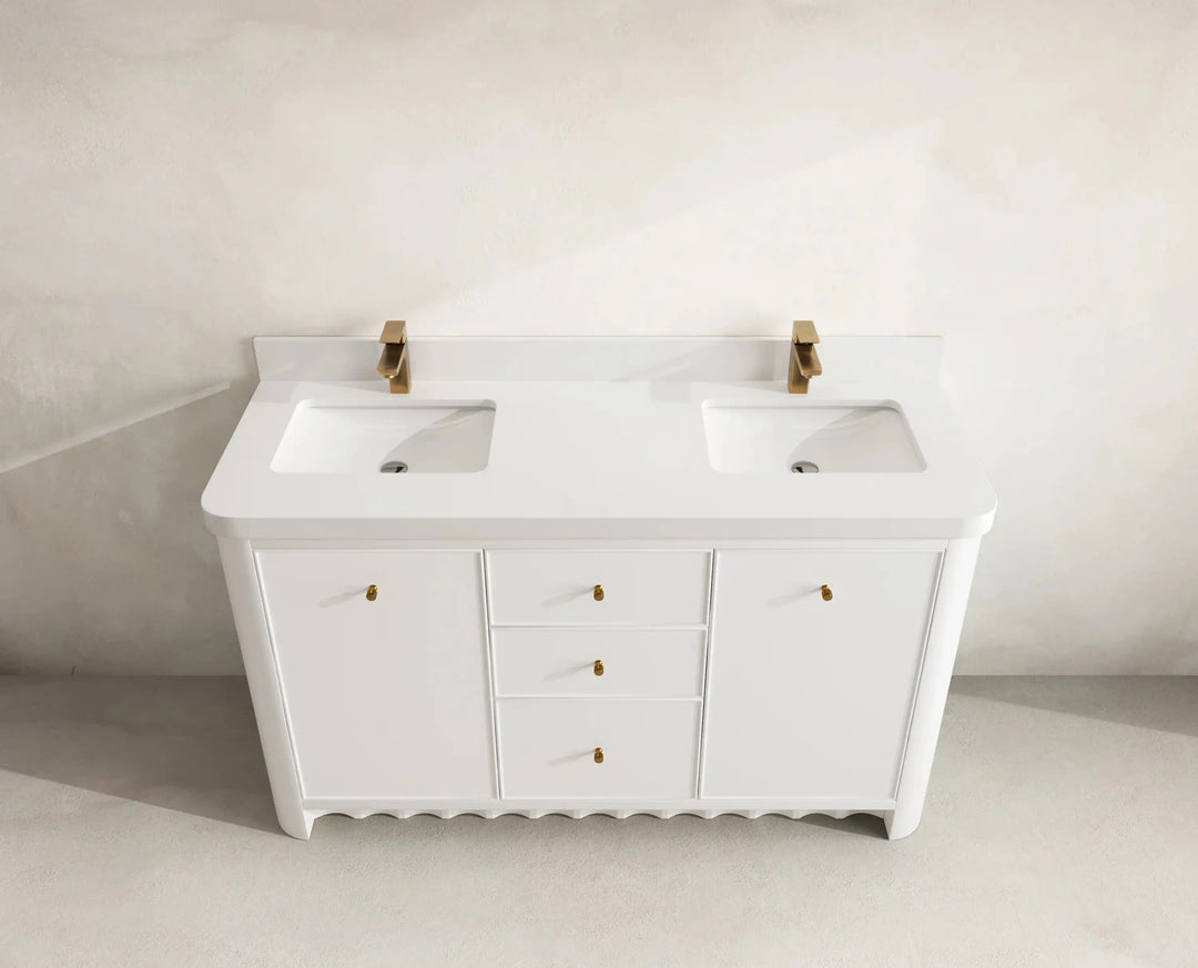 Orlando 60 in. W x 22 in. D Double Sink Bathroom Vanity | 
              
                White
                
                  
             - ORL_WH_CA_GL_60D - photo №16