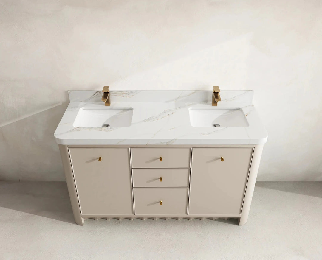 Orlando 60 in. W x 22 in. D Double Sink Bathroom Vanity | 
              
                 Fine Grain Linen Beige
                
                  
             - ORL_FNG_CA_GL_60D - photo №12