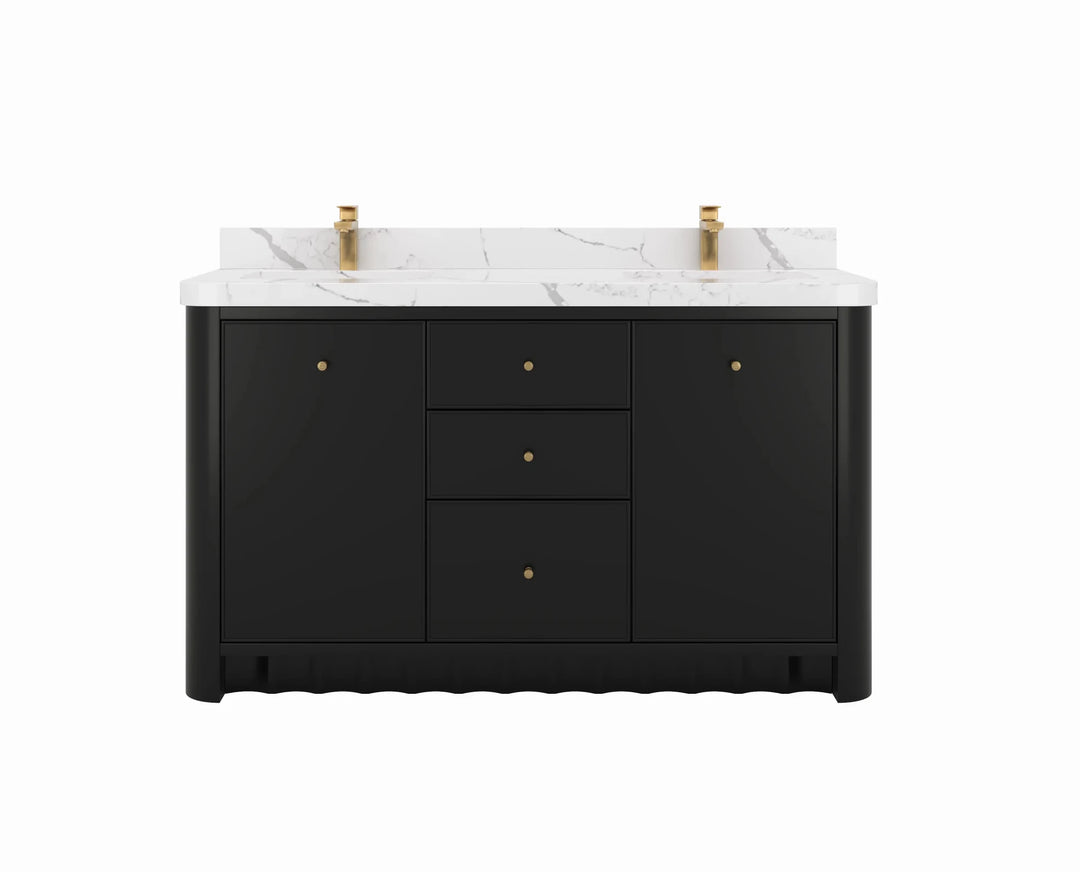 Orlando 60 in. W x 22 in. D Double Sink Bathroom Vanity | 
              
                Black
                
                  
             - ORL_BLK_CA_GL_60D - photo №1