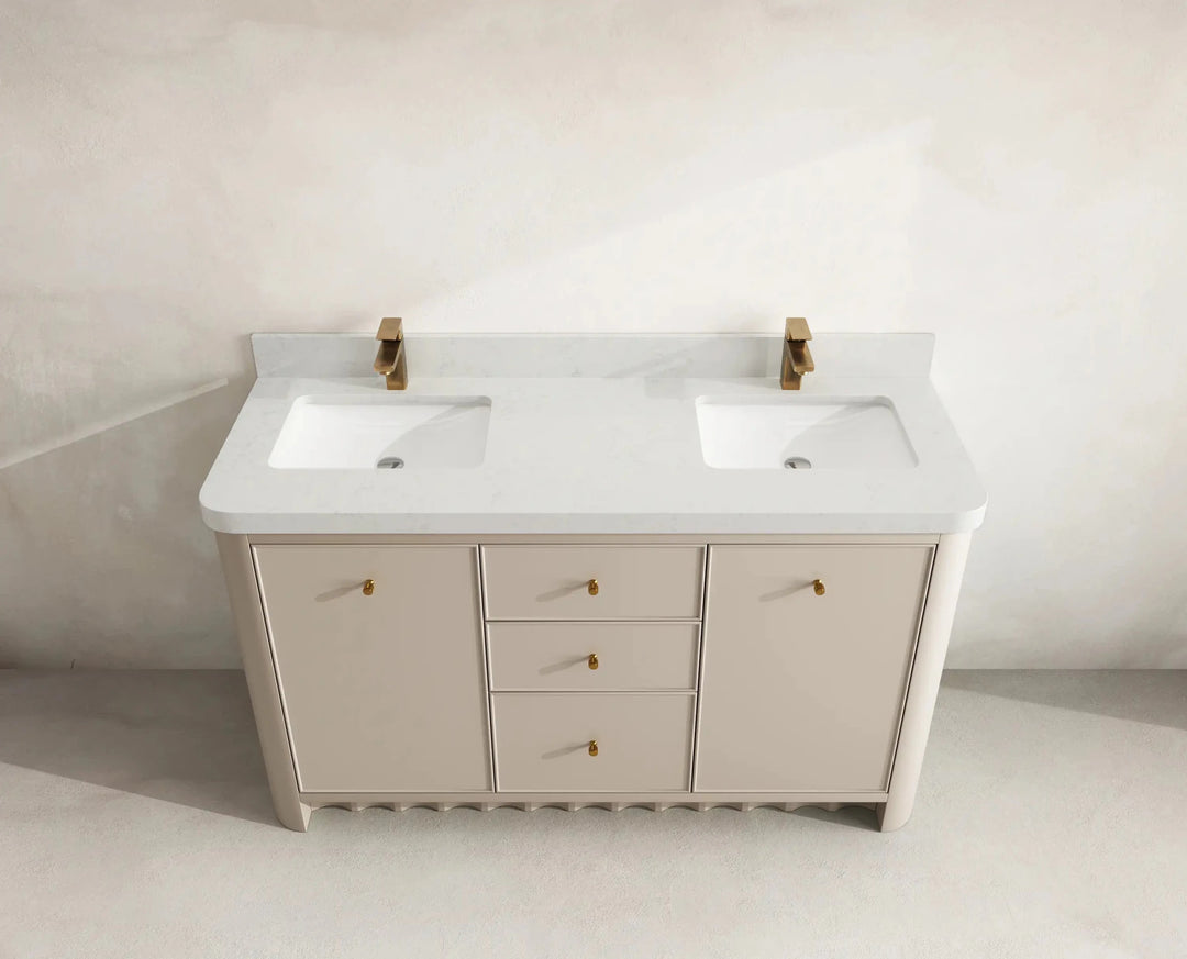 Orlando 60 in. W x 22 in. D Double Sink Bathroom Vanity | 
              
                 Fine Grain Linen Beige
                
                  
             - ORL_FNG_CA_GL_60D - photo №8