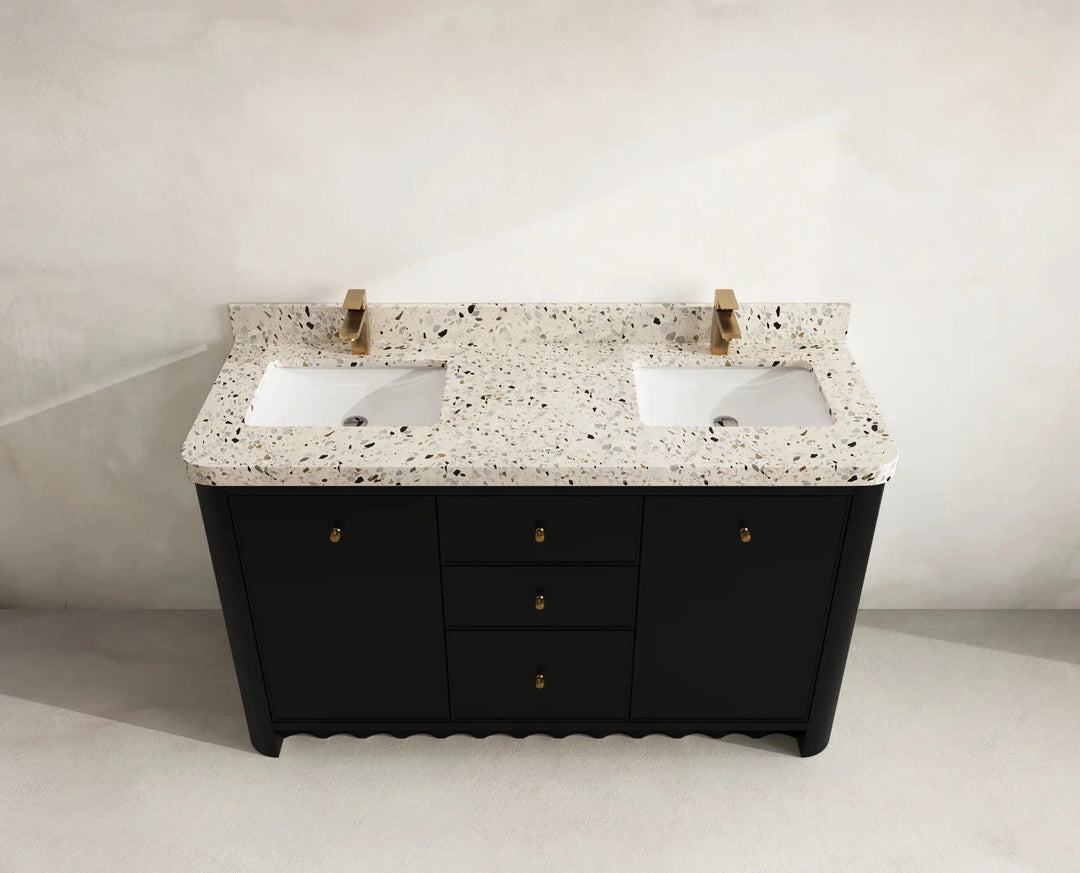 Orlando 60 in. W x 22 in. D Double Sink Bathroom Vanity | 
              
                Black
                
                  
             - ORL_BLK_CA_GL_60D - photo №16
