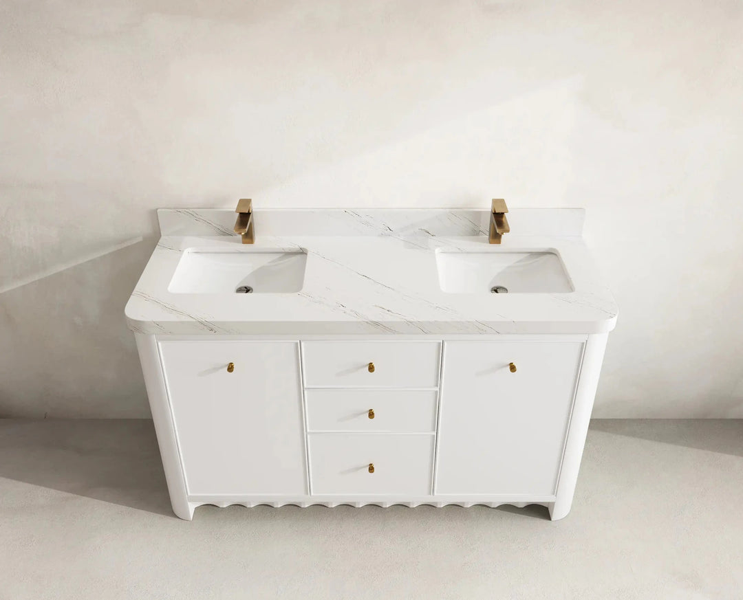 Orlando 60 in. W x 22 in. D Double Sink Bathroom Vanity | 
              
                White
                
                  
             - ORL_WH_CA_GL_60D - photo №14