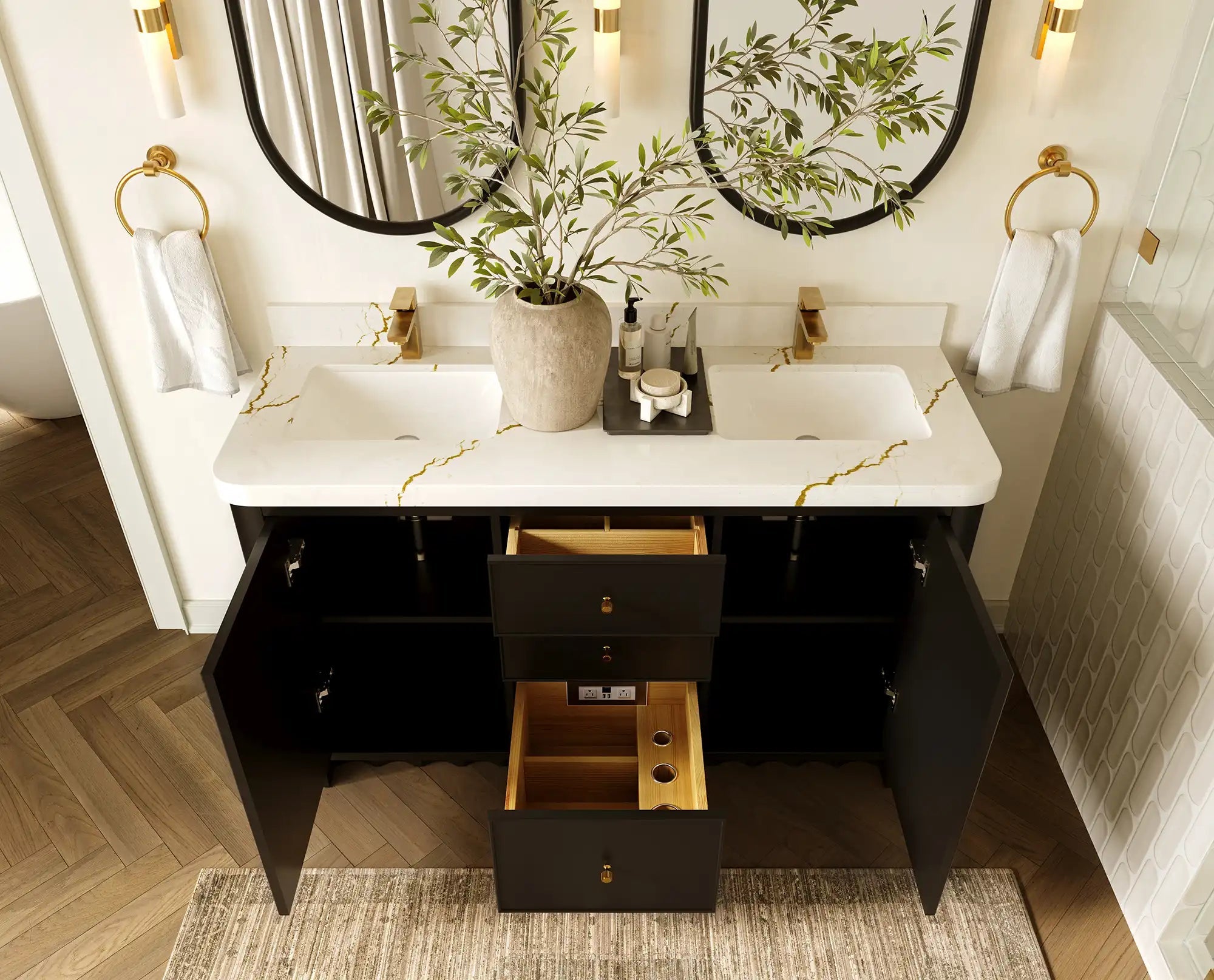 Orlando 60 in. W x 22 in. D Double Sink Bathroom Vanity - Willow Bath and Vanity