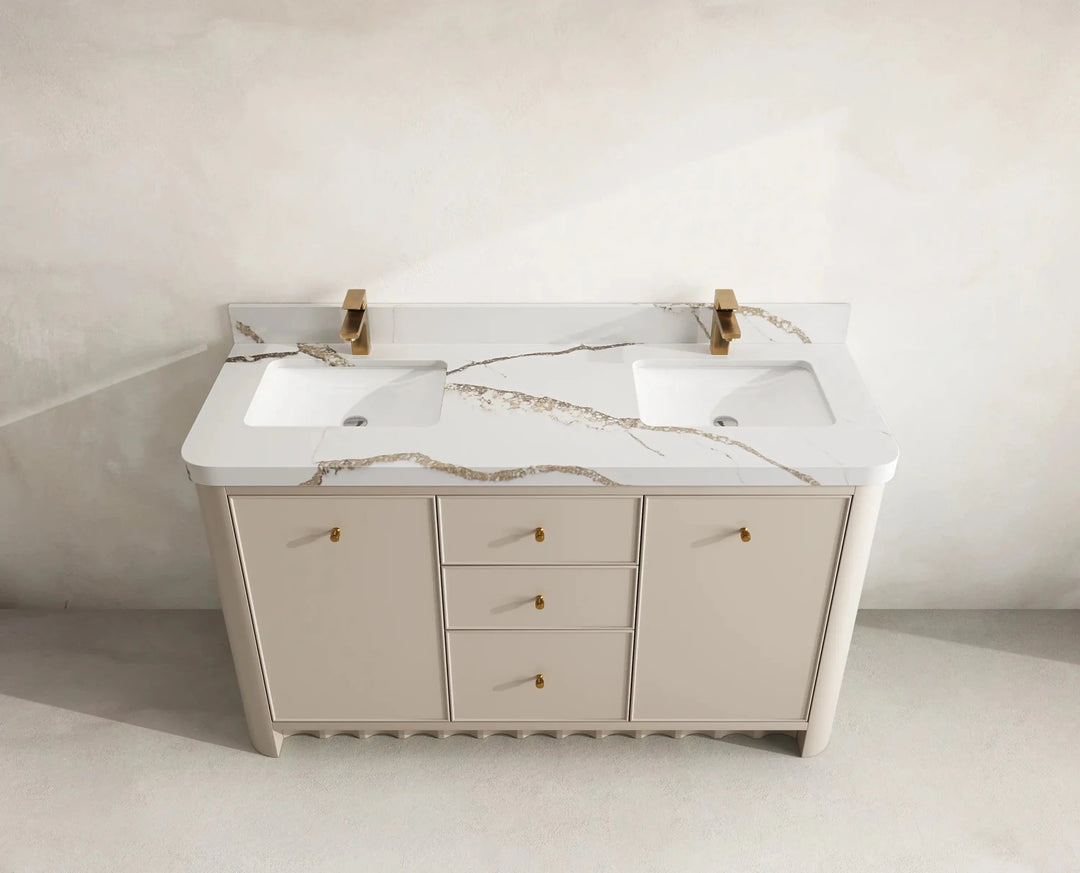 Orlando 60 in. W x 22 in. D Double Sink Bathroom Vanity | 
              
                 Fine Grain Linen Beige
                
                  
             - ORL_FNG_CA_GL_60D - photo №9