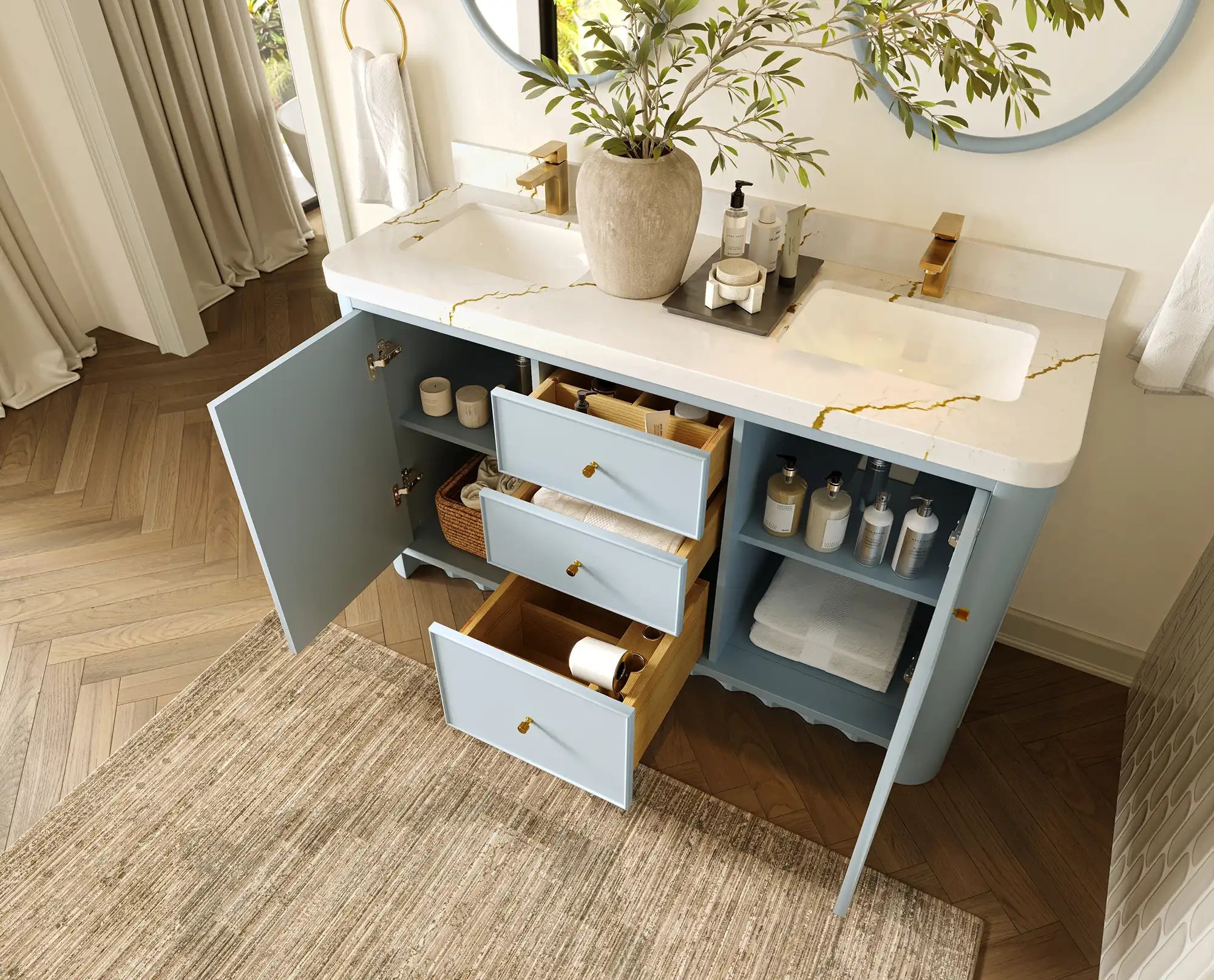 Orlando 60 in. W x 22 in. D Double Sink Bathroom Vanity - Willow Bath and Vanity