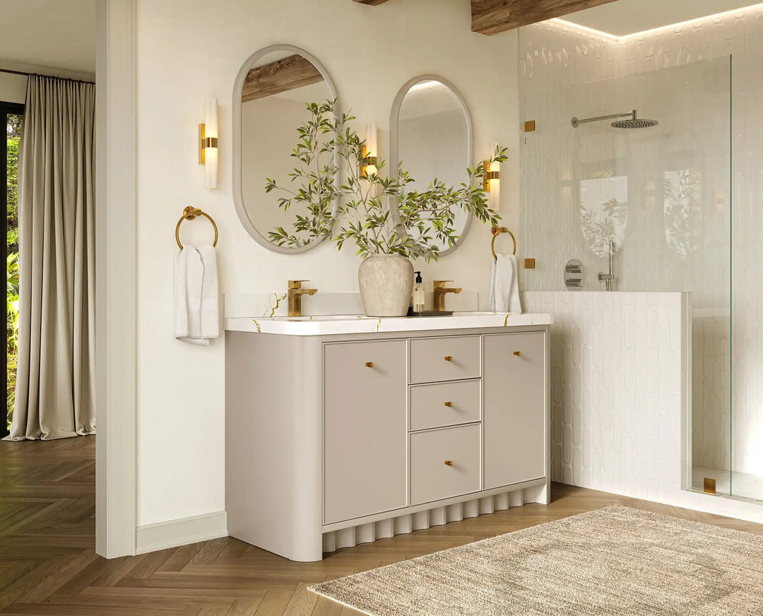 Orlando 60 in. W x 22 in. D Double Sink Bathroom Vanity | 
              
                 Fine Grain Linen Beige
                
                  
             - ORL_FNG_CA_GL_60D - photo №2