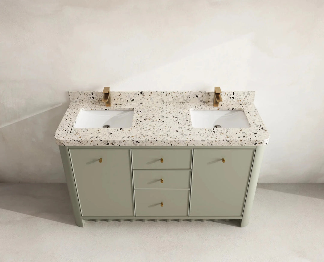 Orlando 60 in. W x 22 in. D Double Sink Bathroom Vanity | 
              
                Evergreen
                
                  
             - ORL_EGN_CA_GL_60D - photo №16