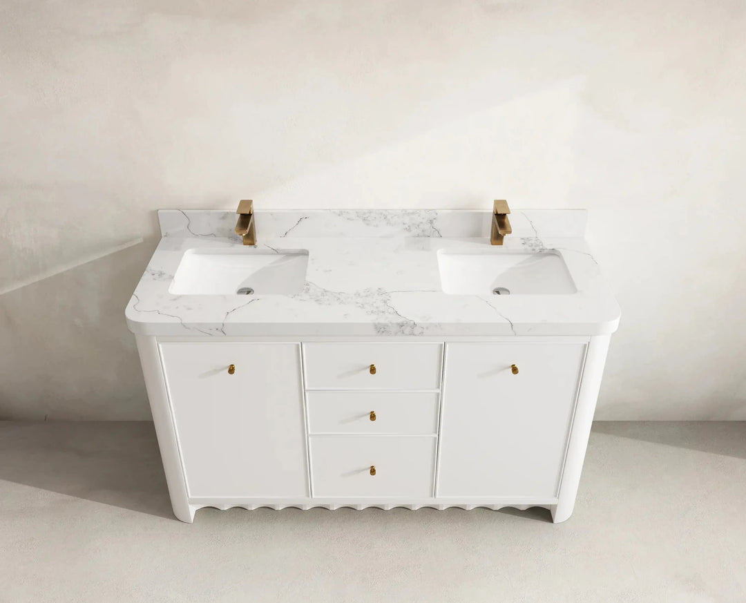 Orlando 60 in. W x 22 in. D Double Sink Bathroom Vanity | 
              
                White
                
                  
             - ORL_WH_CA_GL_60D - photo №11