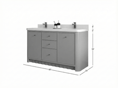 Orlando 60 in. W x 22 in. D Double Sink Bathroom Vanity - photo 6