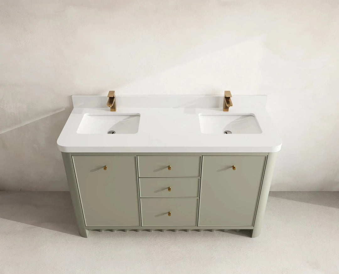Orlando 60 in. W x 22 in. D Double Sink Bathroom Vanity | 
              
                Evergreen
                
                  
             - ORL_EGN_CA_GL_60D - photo №17