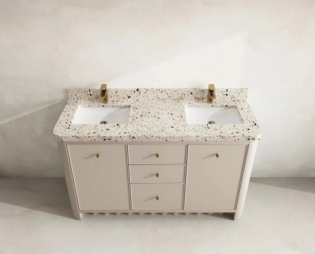Orlando 60 in. W x 22 in. D Double Sink Bathroom Vanity | 
              
                 Fine Grain Linen Beige
                
                  
             - ORL_FNG_CA_GL_60D - photo №15