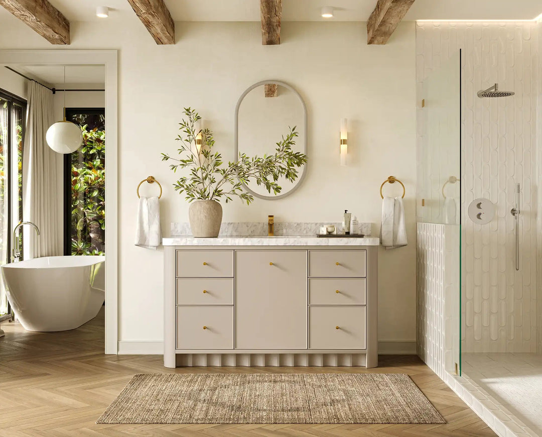 Orlando 60 in. W x 22 in. D Single Sink Bathroom Vanity | 
              
                 Fine Grain Linen Beige
                
                  
             - ORL_FNG_CA_GL_60S - photo №5