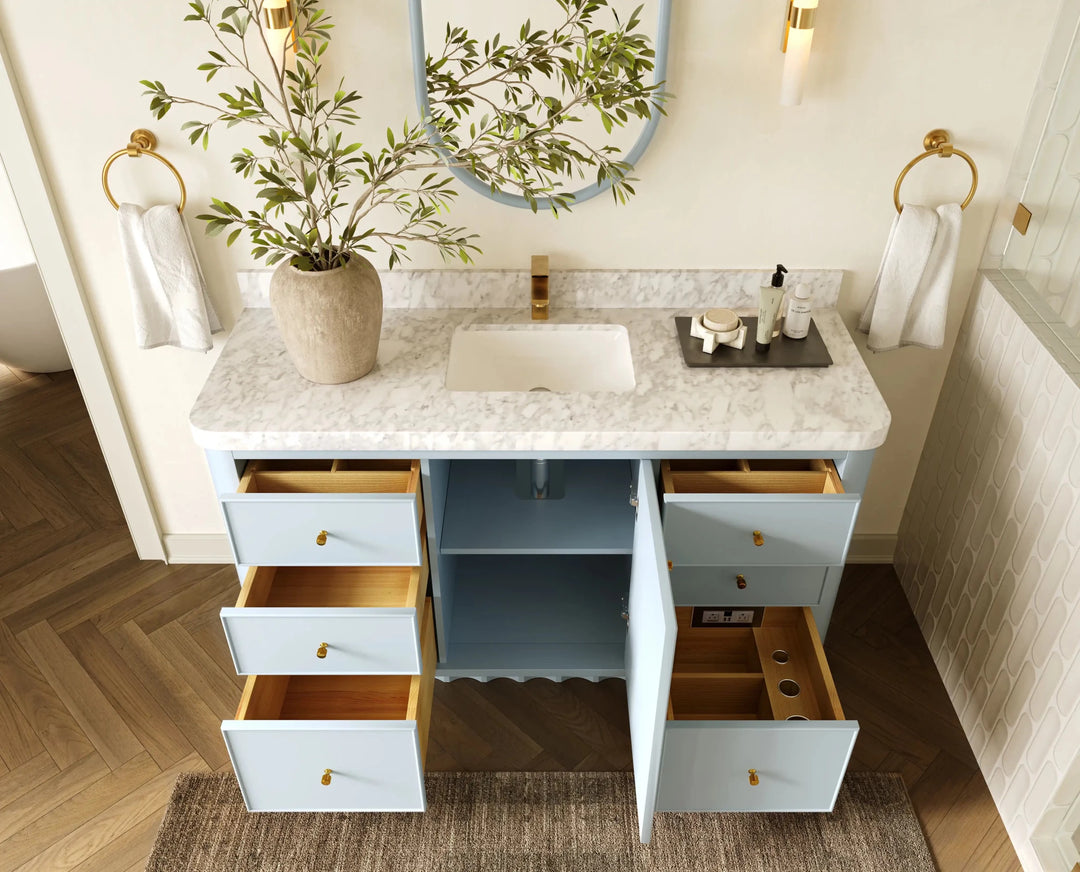 Orlando 60 in. W x 22 in. D Single Sink Bathroom Vanity | 
              
                Blue Heather
                
                  
             - ORL_BLU_CA_GL_60S - photo №4