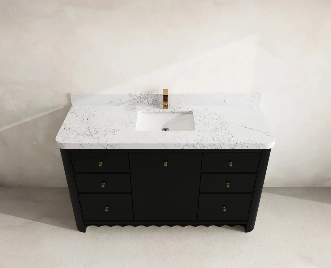 Orlando 60 in. W x 22 in. D Single Sink Bathroom Vanity | 
              
                Black
                
                  
             - ORL_BLK_CA_GL_60S - photo №13